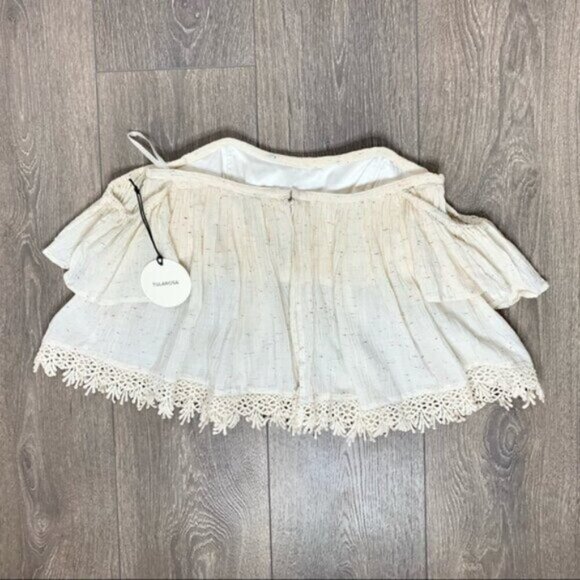 Revolve Tularosa Amelia Top Crop Off The Shoulder Blouse Boho chic Size Small - Picture 15 of 16